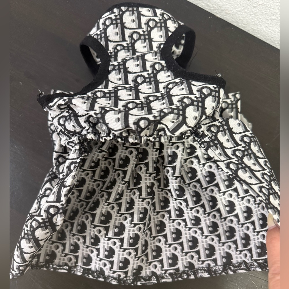Designer Black and White Dog Dress - Picture 2 of 3